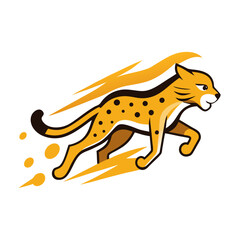 Speeding Cheetah Mascot with Motion Blur and Smoke in Esport Vector Composition