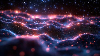 Obraz premium Abstract digital waves of light