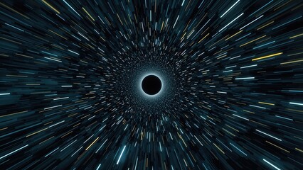 Abstract depiction of a space warp tunnel connecting two realms