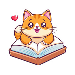 cat with book