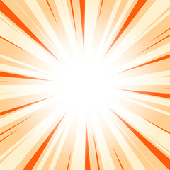 Vivid Orange Abstract Glowing Sunburst Background. Yellow Color Glow Effect Sunburst Background for Presentation, Banner, Poster, Flyer, Sales. Pop Art Poster for Summer and Spring Theme.