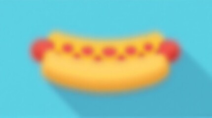 Blurred Hot Dog on Blue: Minimalist Food Illustration