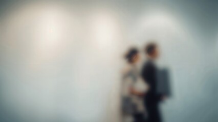 Illuminated wall fixture against a soft-focus backdrop