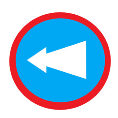 compulsory turn left traffic sign board signage road rules .eps