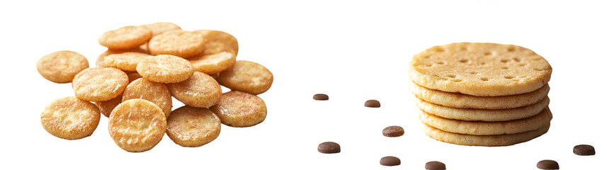 small pancakes isolated on a transparent background