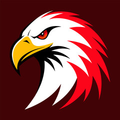 Obraz premium Bold Eagle Head in Flight with Red Streaks and Glowing Beak for Fierce Patriotic Branding