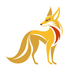 Golden Jackal Vector Mascot with Mythic Flair and Smooth Gradient Styling