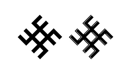 Obraz premium Svarog symbol, black isolated silhouette