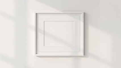 Single Picture Frame Mockup on Blank Wall
