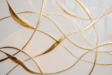 Abstract Gold Lines On White Background