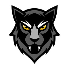 Shadowy Feline Predator Icon with Elegant Layers and Bold Vector Design