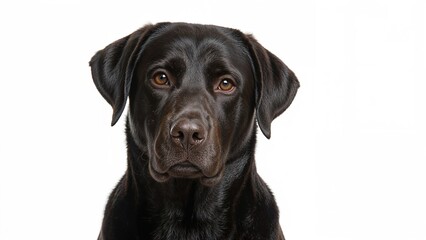 Single Black Labrador Set on White