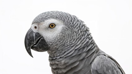 Obraz premium Clever Parrot Species with Distinctive Grey Feathers and Speech Ability