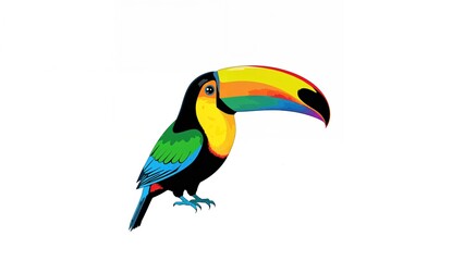 Obraz premium Multihued bird sporting a toucan-style bill