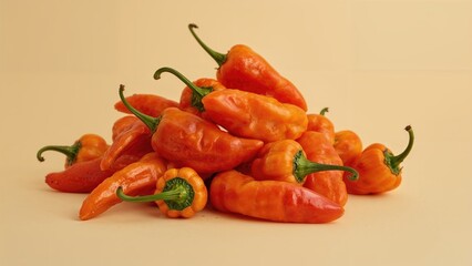 Pile of tiny mild chili peppers (Capsicum chinense) named Biquinho or Chupetinho