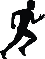 Obraz premium Ai generated image of silhouette of a man running fast isolated on white background