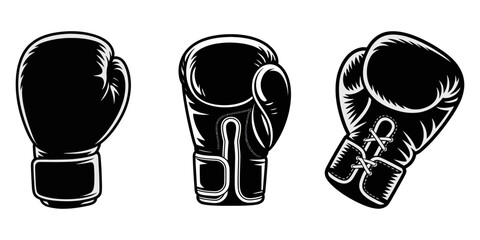 boxing gloves logo vector icon illustration, Set of Boxing gloves vector illustration. Hanging boxing gloves, Dynamic grunge vector illustration featuring hanging Muay Thai boxing gloves, boxing glove