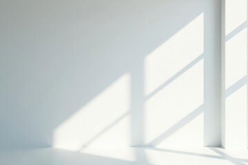 Fototapeta premium Intricate leaf shadows dance on a bright white wall , texture background, wall texture