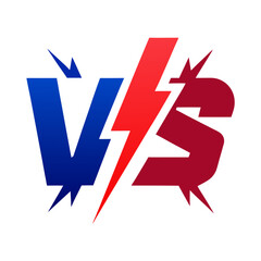 Electric “VS” Logo with Center Flare and Red-Blue Gradient Arena-Like Atmosphere
