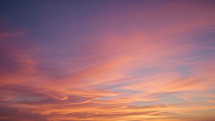 Fototapeta premium Lovely sunset with purple shades in the sky and clouds, dramatic evening atmosphere