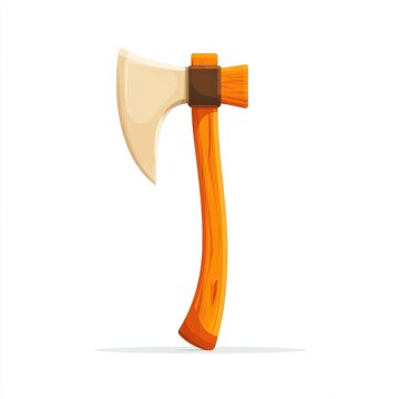 recommend clip art: Cartoon Orange And Cream Wood Axe Illustration On White Background