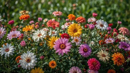 Springtime Display of Diverse Gorgeous Flowers