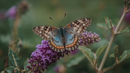 Obraz premium Elegant butterfly settled on a buddlea flower