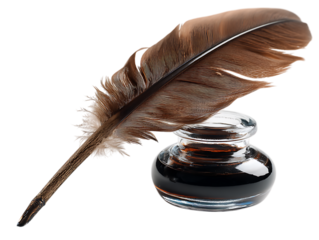 Elegant quill pen & inkwell