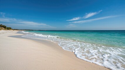 Coastline featuring fine grains of sand