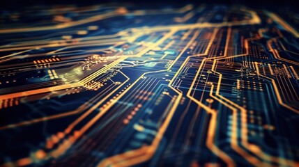 Technology background image showing shining circuit board