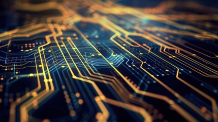 Technology background image showing shining circuit board