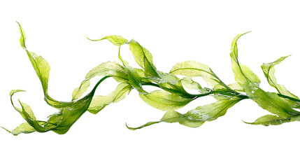 Watery green leaves in motion