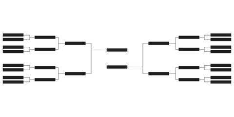 16 Team Basketball Tournament Vector isolated on white background