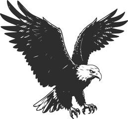 Majestic Bald Eagle in Flight with Wings Spread Wide bird raptor