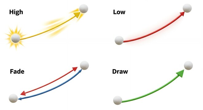 Golf ball trajectories diagram