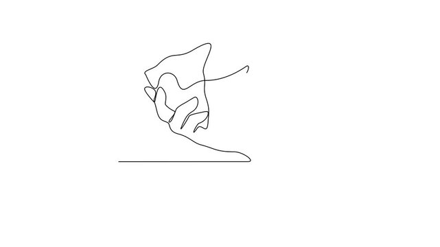 Animated self drawing of World Samosa Day video design illustration. World Samosa Day themes design concept in simple linear continuous line. Traditional food themes for campaign and business purpose.