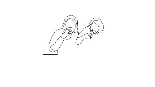 Animated self drawing of World Samosa Day video design illustration. World Samosa Day themes design concept in simple linear continuous line. Traditional food themes for campaign and business purpose.