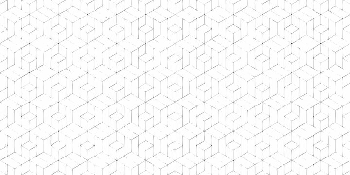 Fototapeta Seamless geometric pattern of white isometric cubes with subtle shading creating a textured background