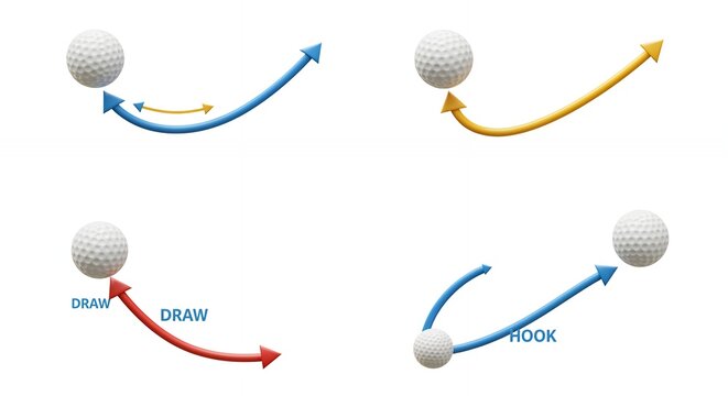 Golf shots illustration diagram