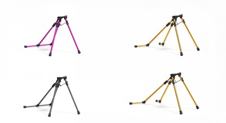 Multicolor adjustable tripod stands for tabletop use