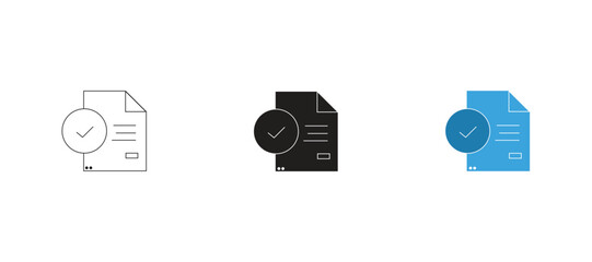 Paper documents icons. Line sumbol. File icon. Folded written paper. Line icon - stock vector.