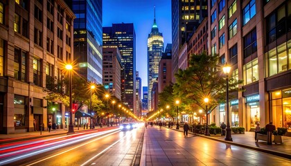 Obraz premium City street at night (3)