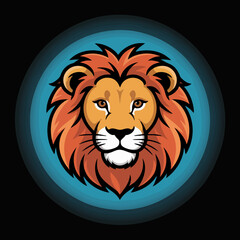 Vector SVG Icon of Lion Head with Bold Mane in Modern Flat Style for Branding and Digital Design