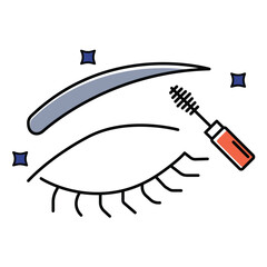 Beauty Eye Lashes Vector Icon for Makeup Design