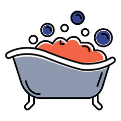 Hair Bubble Bath Vector Icon for Spa Use