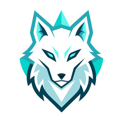 Winter Wolf Logo in Stark White with Stylized Fur and Subtle Cyan Accents for Esports