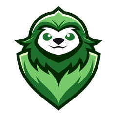 Cartoon Sloth with Sleepy Eyes in Tropical Green Vector Crest