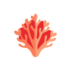 Obraz premium Stylized red coral reef branch with a black background