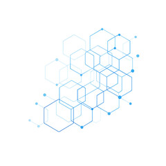 Abstract Hexagonal Network and Technology Background.