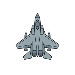 Sleek and Simple Fighter Jet Vector Illustration.